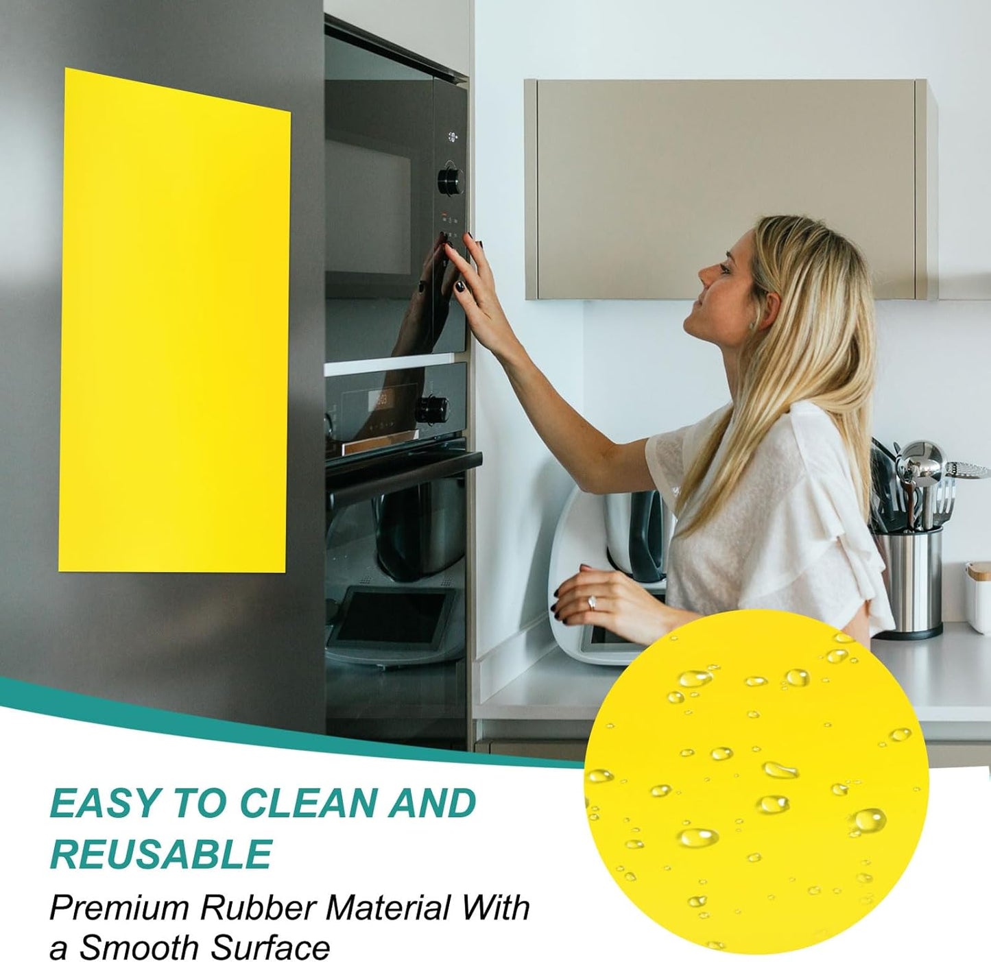 PATIKIL Magnetic Dry Erase Board Sheet for Fridge, 6 Pcs 12 x 8 Inch Erasable Refrigerator Whiteboard for Kitchen for Home Kitchen Organizer Planner Office Storage, Yellow (0.6mm)