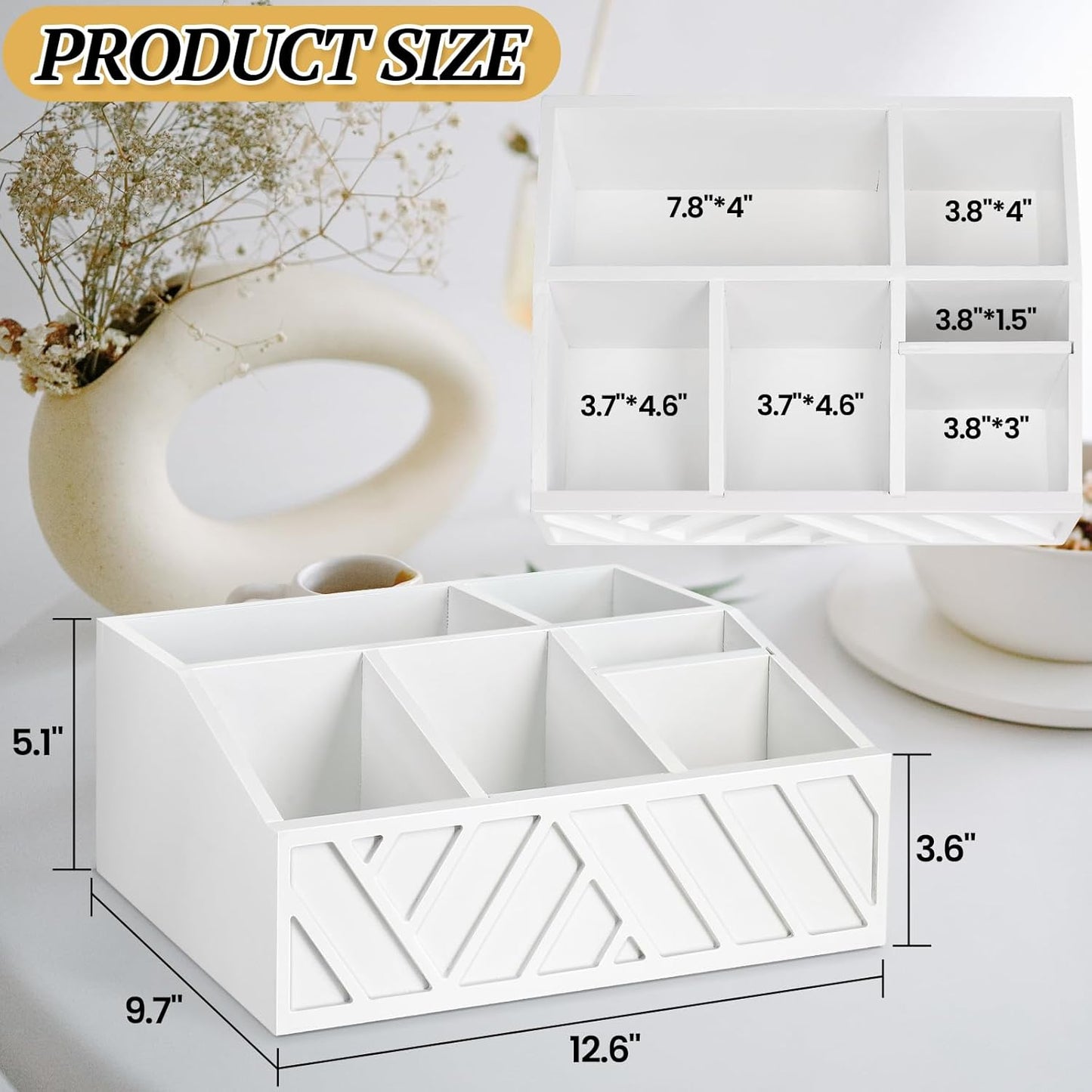 ugiftt Coffee Station Organizer for Counter, Wood Pods Holder Storage Basket, Tea Condiment Storage Organizer, Rustic Coffee Bar Decor for Accessories Organizer