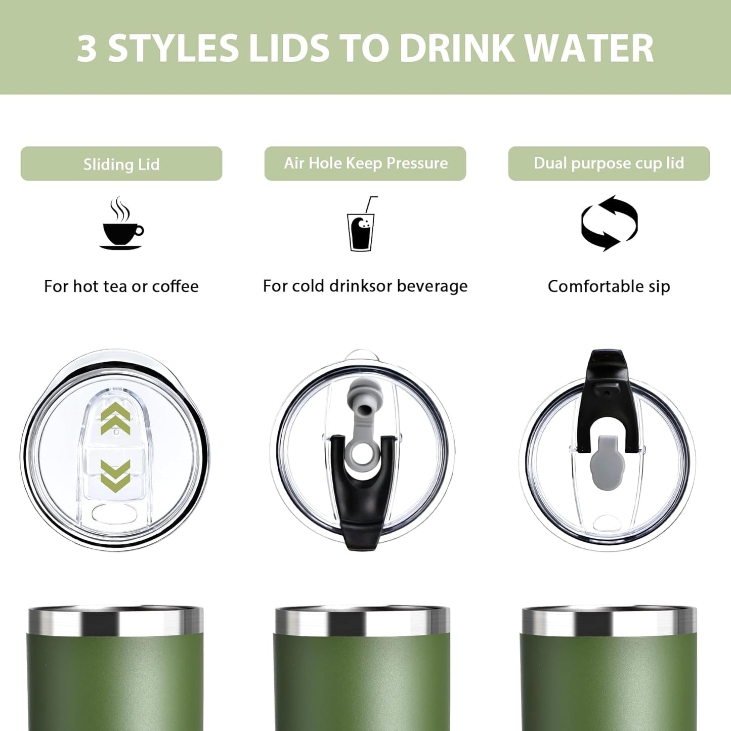 HYDROWION Triple-Insulated Tumblers - Stainless Steel with Lid and Straw, 12 oz Water Bottle, Stainless Steel Cups, Coffee Travel Mug for Home & Office Navy Blue