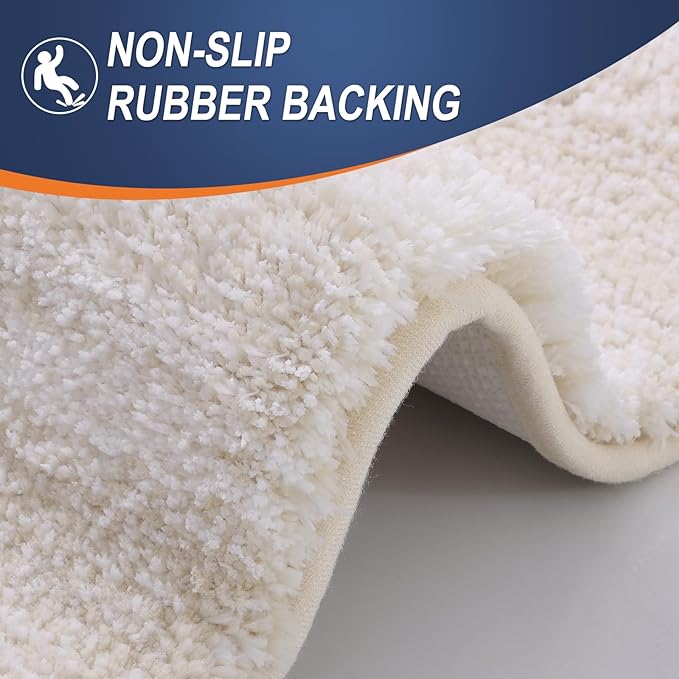 OLANLY Bathroom Runner Rugs 47x24, Extra Soft Absorbent Microfiber Bath Rugs, Rubber Backing, Quick Dry, Washable Bath Mats for Bathroom Floor, Tub and Shower, Home Decor Accessories, Light Beige