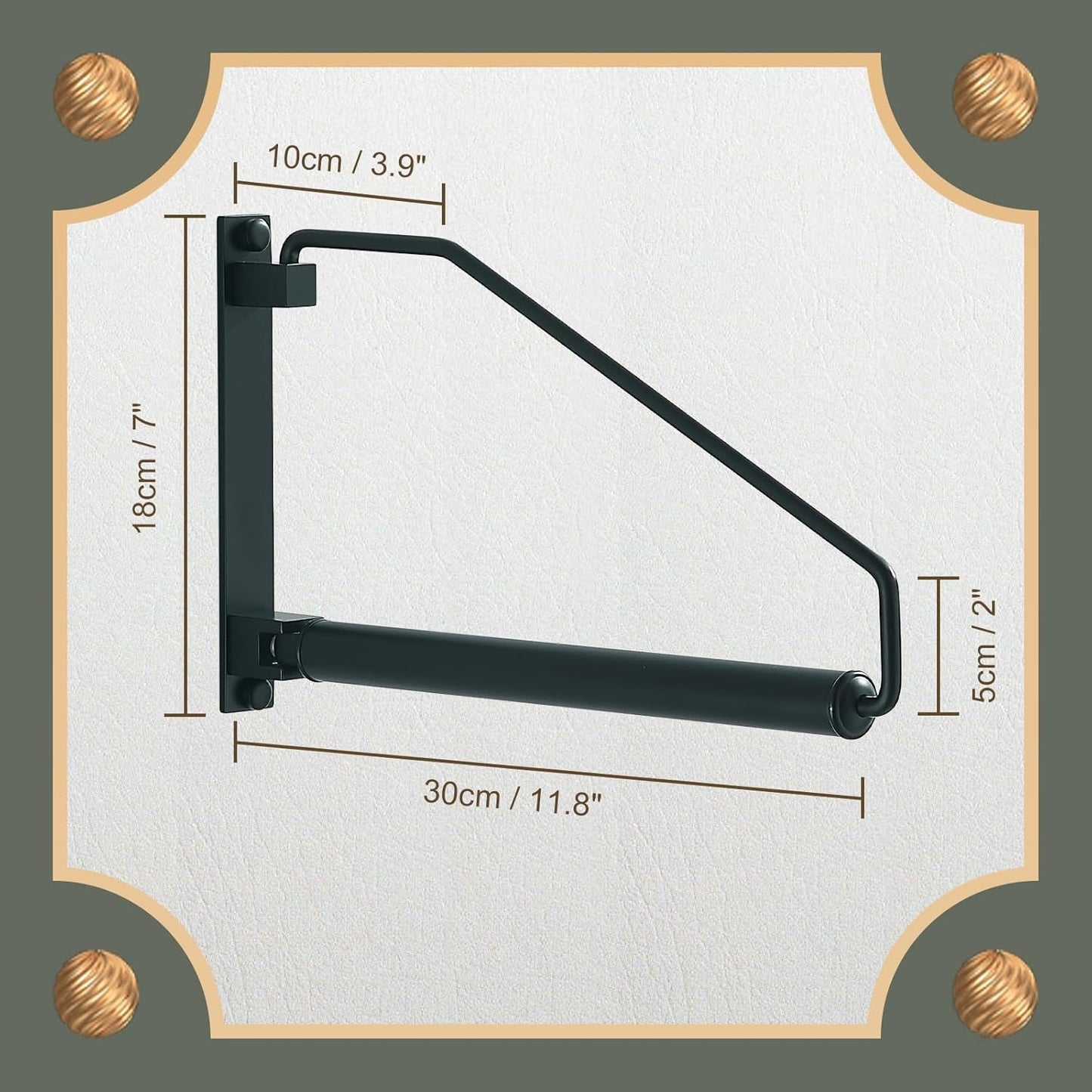 NEWRAIN Folding Clothes Hanger Rack, Wall Mounted Laundry Racks for Drying Clothes,Swing Clothing Hanging System Drying Closet Storage Organizer Black