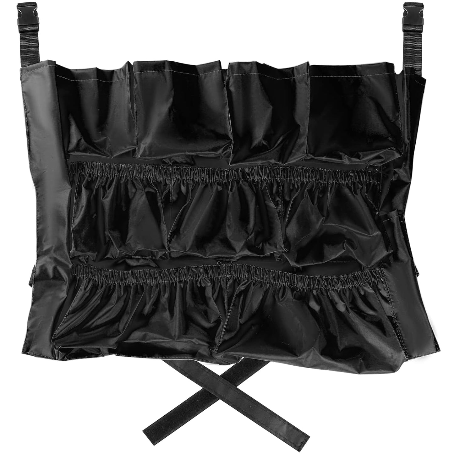 MOLIGOU Trash Can Caddy Bag, 12 Pockets Garbage Can Caddy Organizer Bag for Cleaning Tools and Supplies, Fits 20-44 Gallon Can (Black)