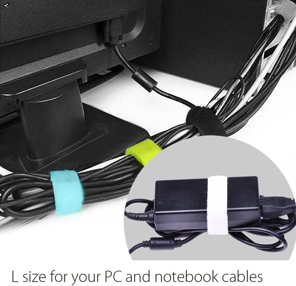 Avantree Pack of 20 Reusable Cord Organizer Keeper Holder, Fastening Cable Ties Straps for Earbud Headphones Phones Electronics Electrical Computer PC Wire Wrap Management, Assorted 3 Size and 5 Color