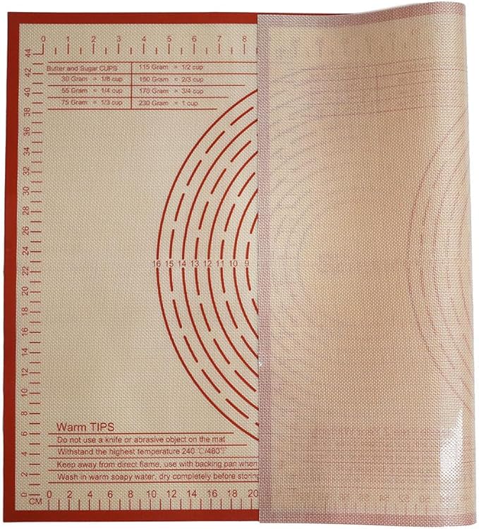 Silicone Pastry Mat 28''By 20'' Nonstick Baking Mats Non-slip Counter Mat for Dough Rolling, Pastry, Pie Crust, Fondant, Cookies, Bread, Pasta, Pizza Mat