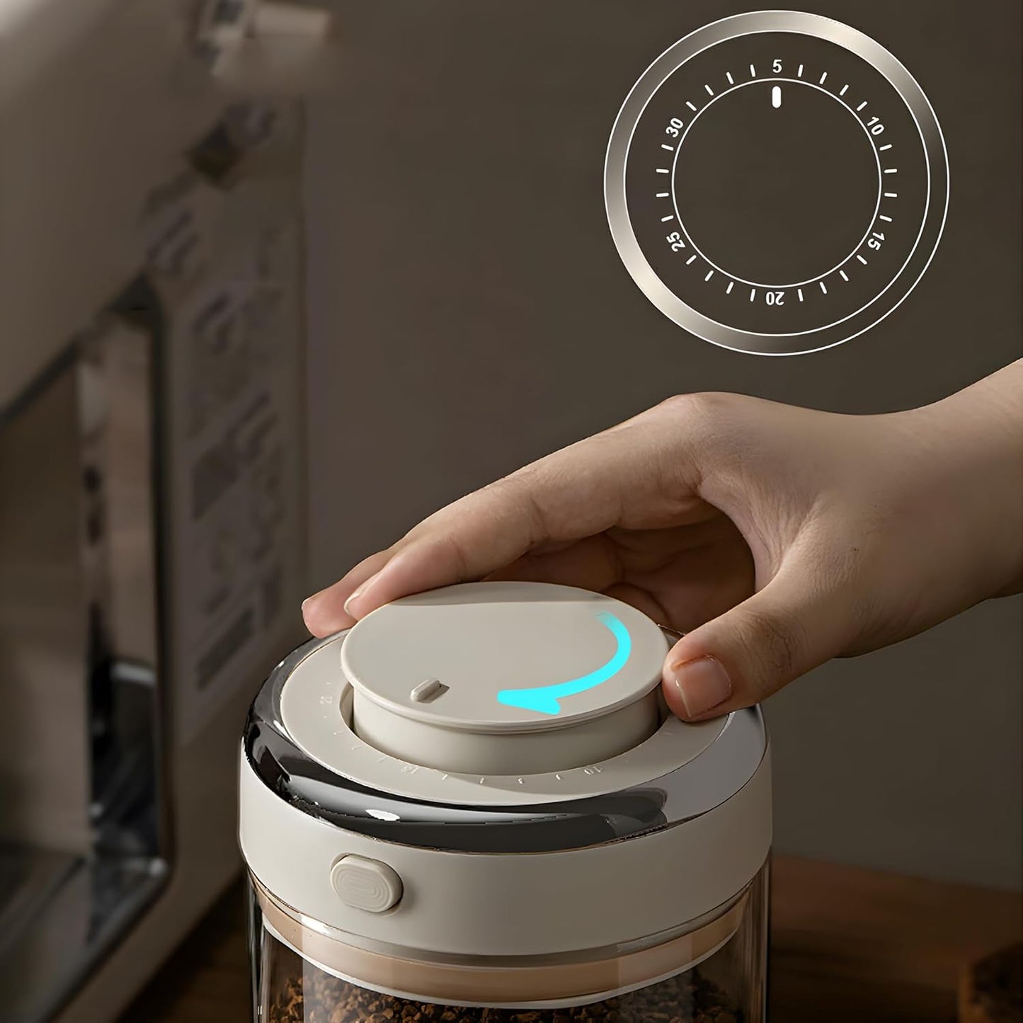 Glass Coffee Bean Storage Container with Airtight Lid,Glass Sealed Jar with Date Tracker,Vacuum Coffee Canister for Nuts,Food Fresh Storage,Clear Borosilicate Glass Jar (37OZ/1100ML)