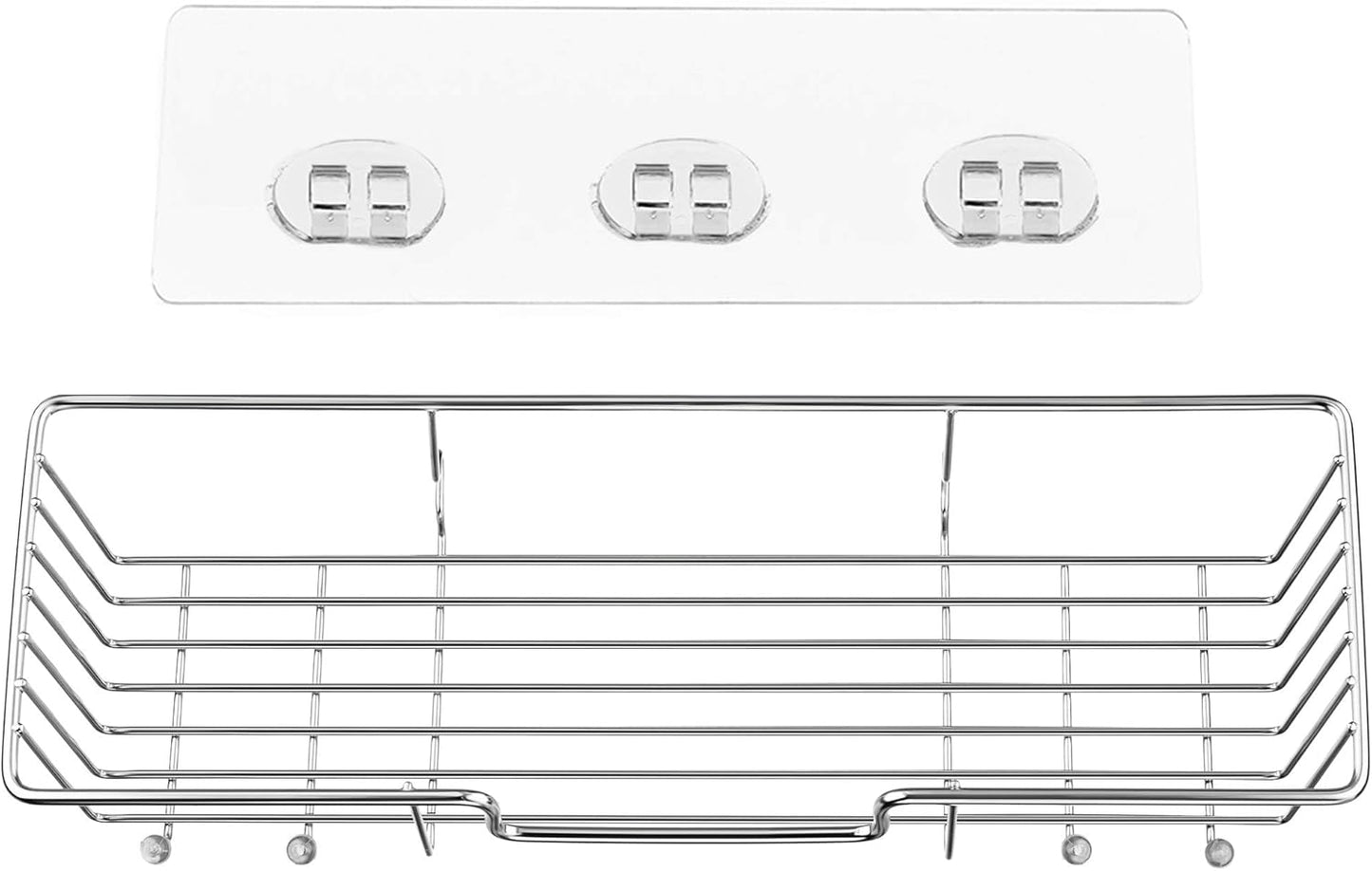 iPEGTOP Adhesive Shower Caddy Bathroom Shelf Storage with Hooks for Shampoo Conditioner Holder Kitchen Organizer Basket, No Drilling Wall Mounted, Rustproof Stainless Steel