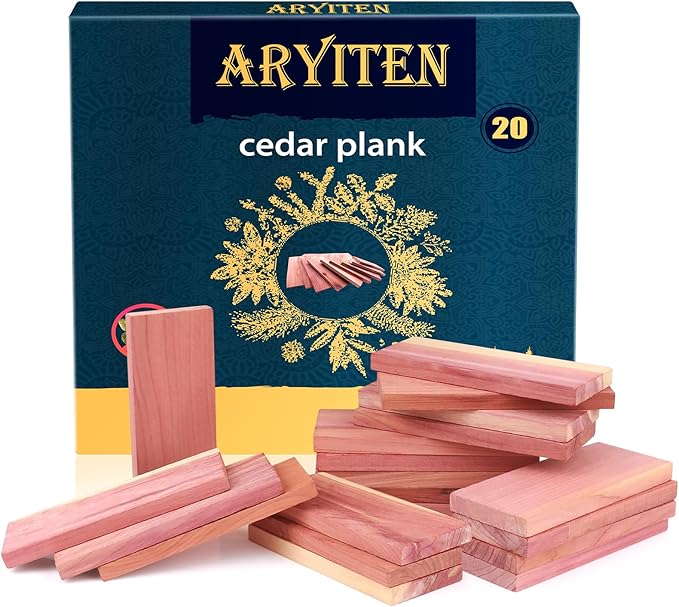 Cedar Blocks for Clothes Storage, 20 Pack Planks - Aromatic Scent Cedars Wood Planks for Closets and Drawers Freshener