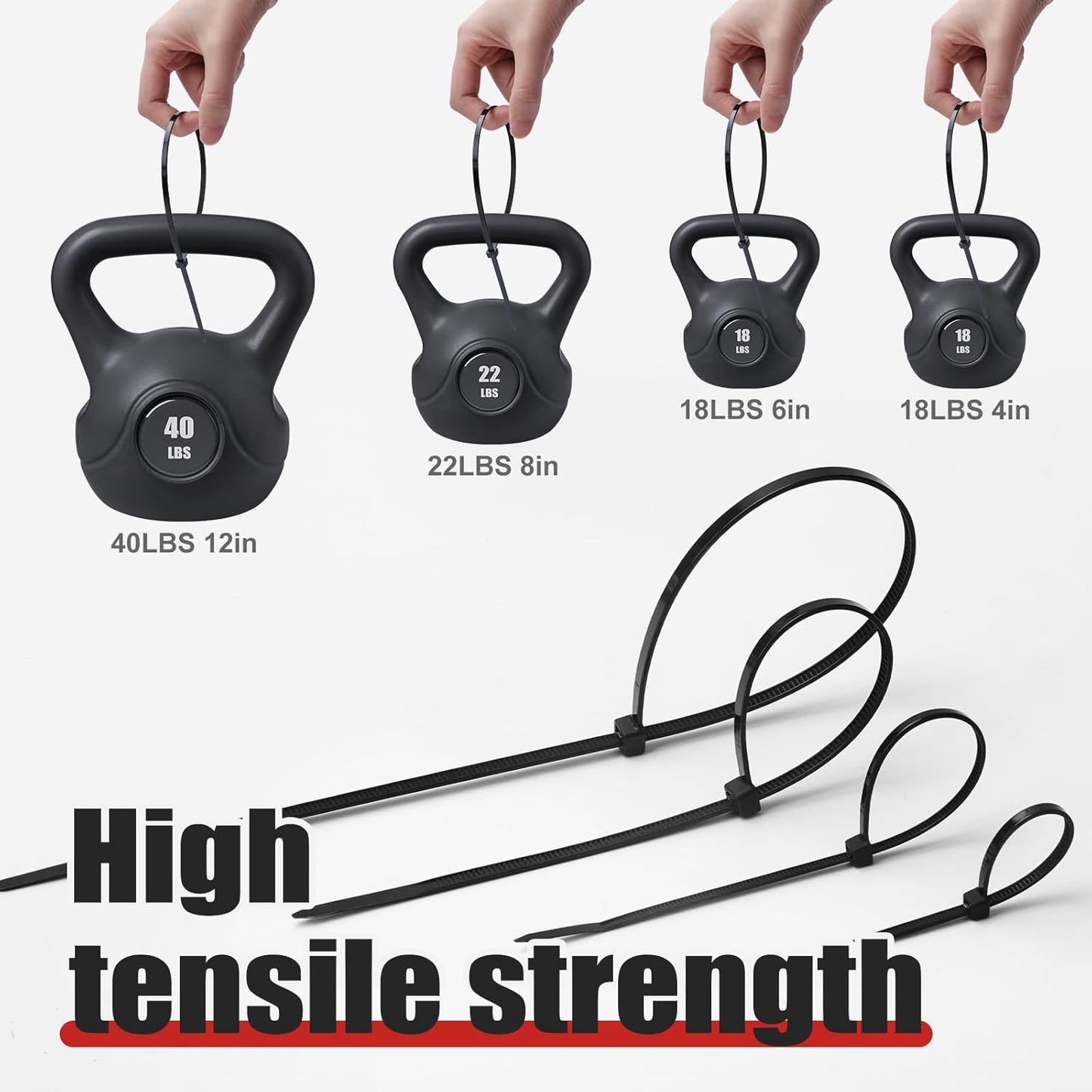 APIELE Cable Zip Ties 400 Pack Black Assorted Sizes 4 6 8 12 inch Multi-Purpose Self-Locking Nylon Cable UV Resistant Wire Ties for Indoor & Outdoor Home Office Garden Workshop