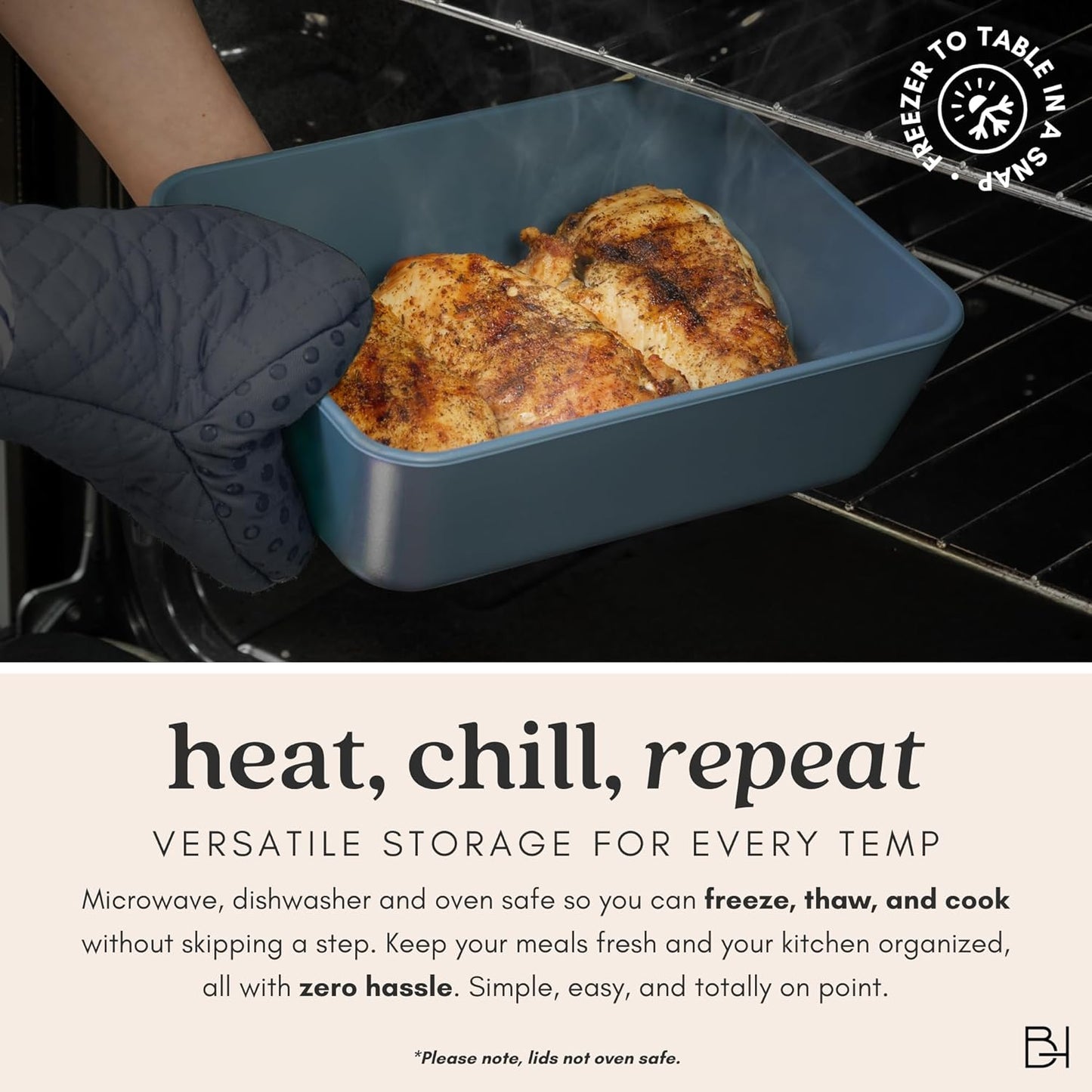 Ceramic Coated Glass Food Storage Containers | No PTFE, PFOA, PFAS, and BPA | Reusable Non Toxic Meal Prep Containers with Glass Lids | Easy To Store | 10 Piece Set [Dusk]