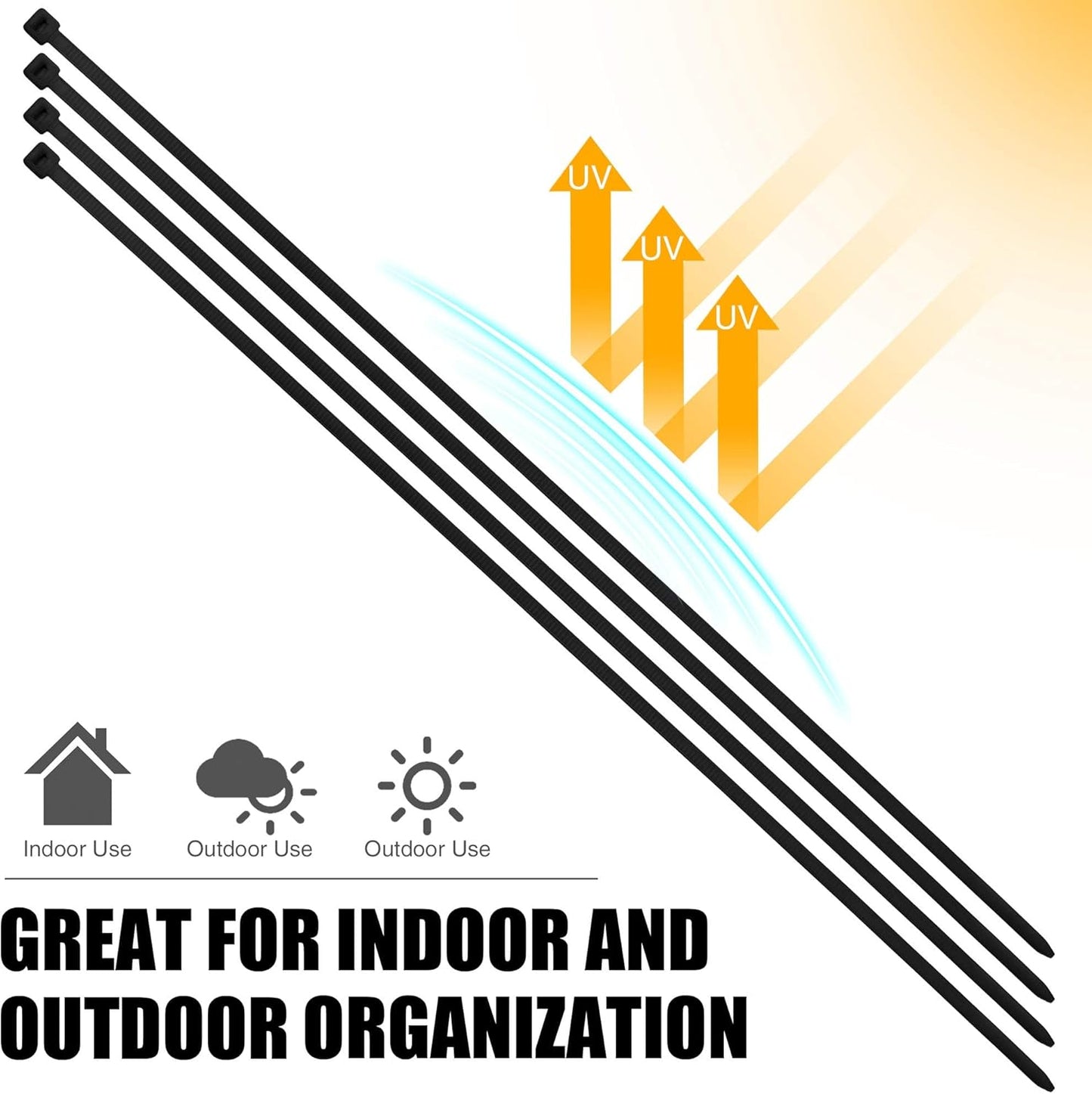 Bolt Dropper 12-Inch Black Zip Ties 100 Pack - Heavy Duty, Self-Locking Nylon Cable Ties for Indoor and Outdoor Projects - UV and Weather Resistant with 40 lbs Tensile Strength Wire Ties