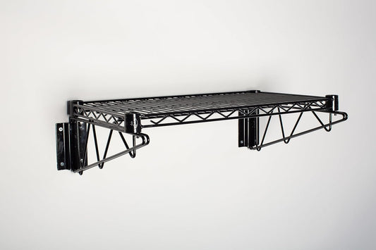 Omega 18" Deep x 60" Wide x 7" High Fixed Black Wall Mount Shelving Kit