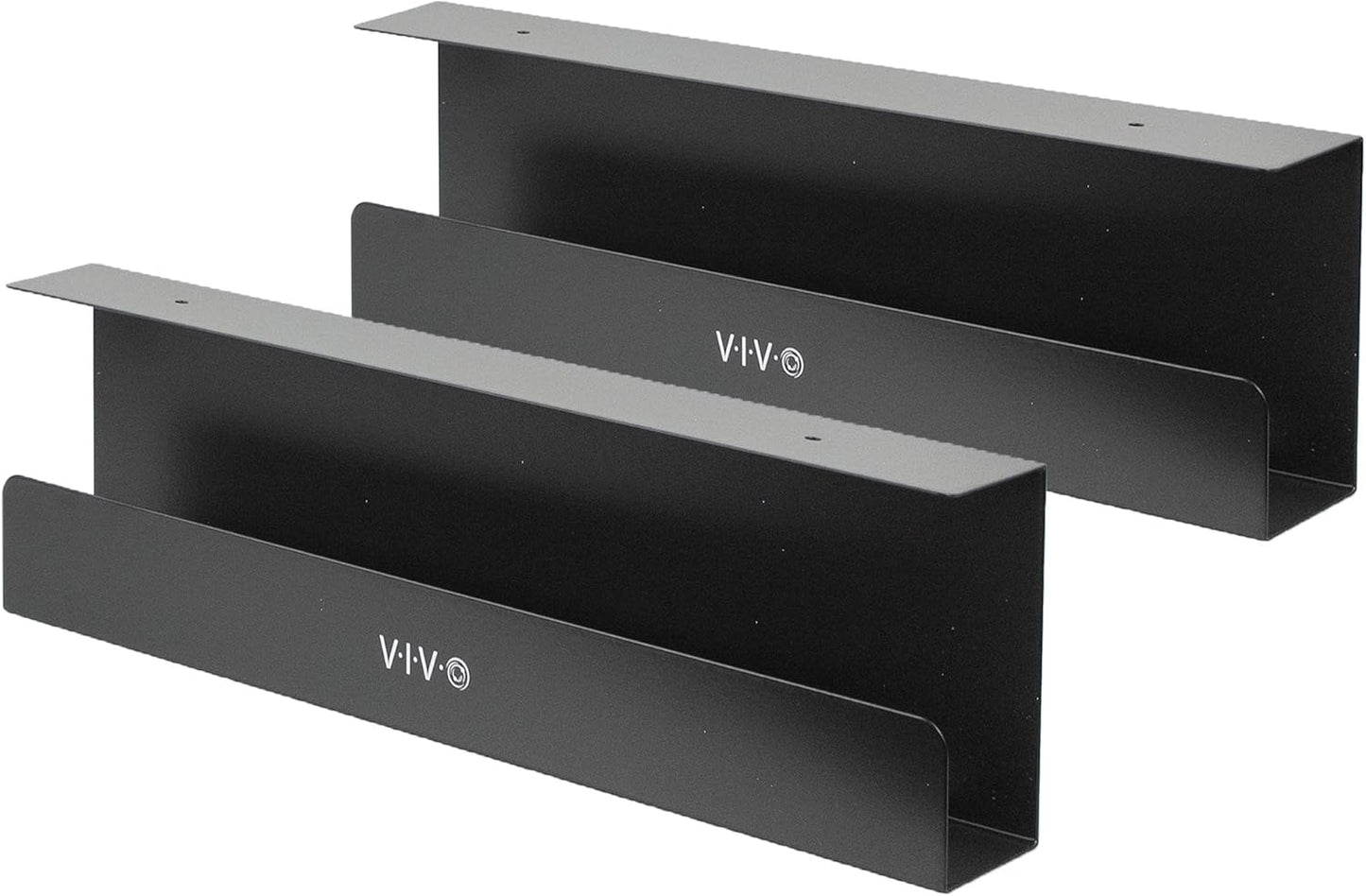 VIVO Under Desk 17 inch Cable Management Trays, Power Strip Holders, Cord Organizers, Wire Tamers for Office and Home, Black, 2 Pack, DESK-AC06-2C