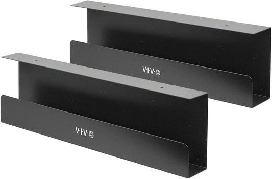 VIVO Under Desk 17 inch Cable Management Trays, Power Strip Holders, Cord Organizers, Wire Tamers for Office and Home, Black, 2 Pack, DESK-AC06-2C