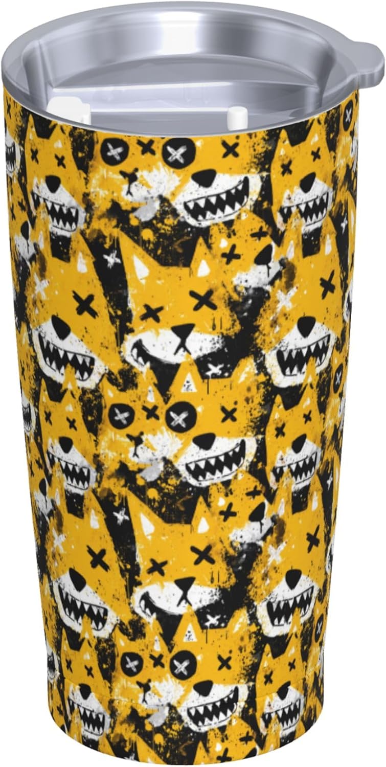 Dog Tumbler with Lid and Straw 20oz Insulated Reusable Stainless Steel Travel Mug Double Wall Vacuum Coffee Cup for Hot Cold Drinks Leak-Proof Portable Cups for Women Men Gifts