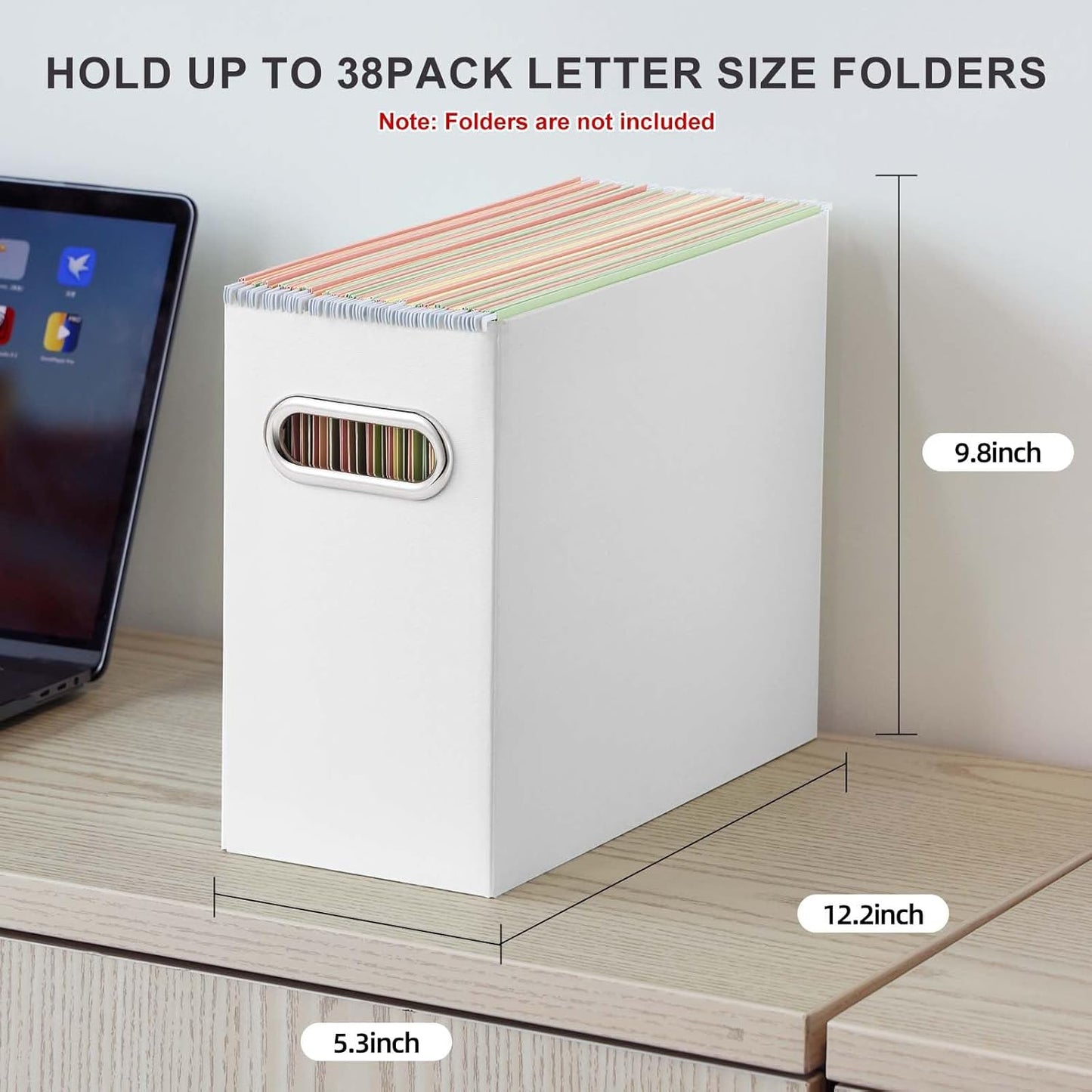 Oterri Cardboard File Organizer Box for Hanging File Folders Letter Size,File Box for Computer Desk,File Cabinet,Working Home,Office,Classroom (White, Letter Size - 6 Packs)