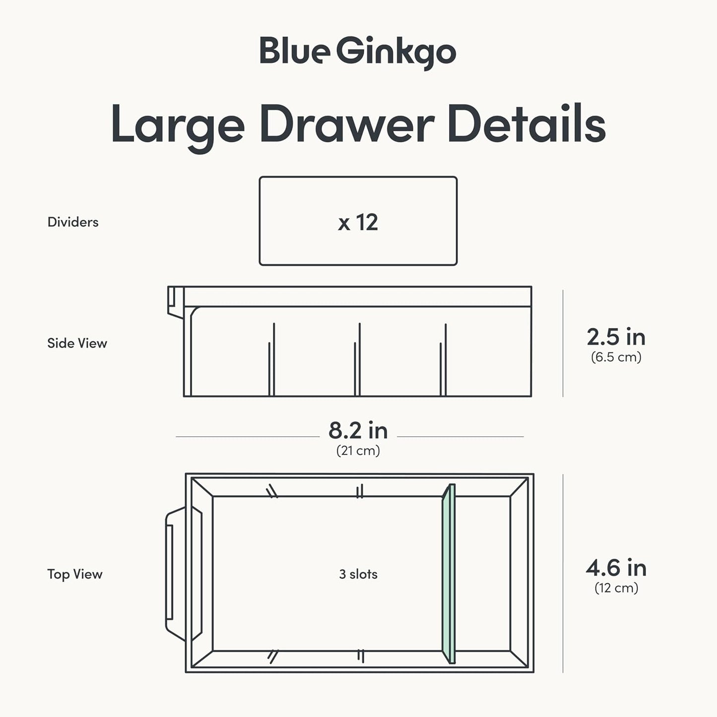 Blue Ginkgo Large 12-Drawer Cabinet – Stackable Clear Organizer for Hardware, Beads, Plastic Bricks, Office, and Craft Storage (Made in Korea, Gray)