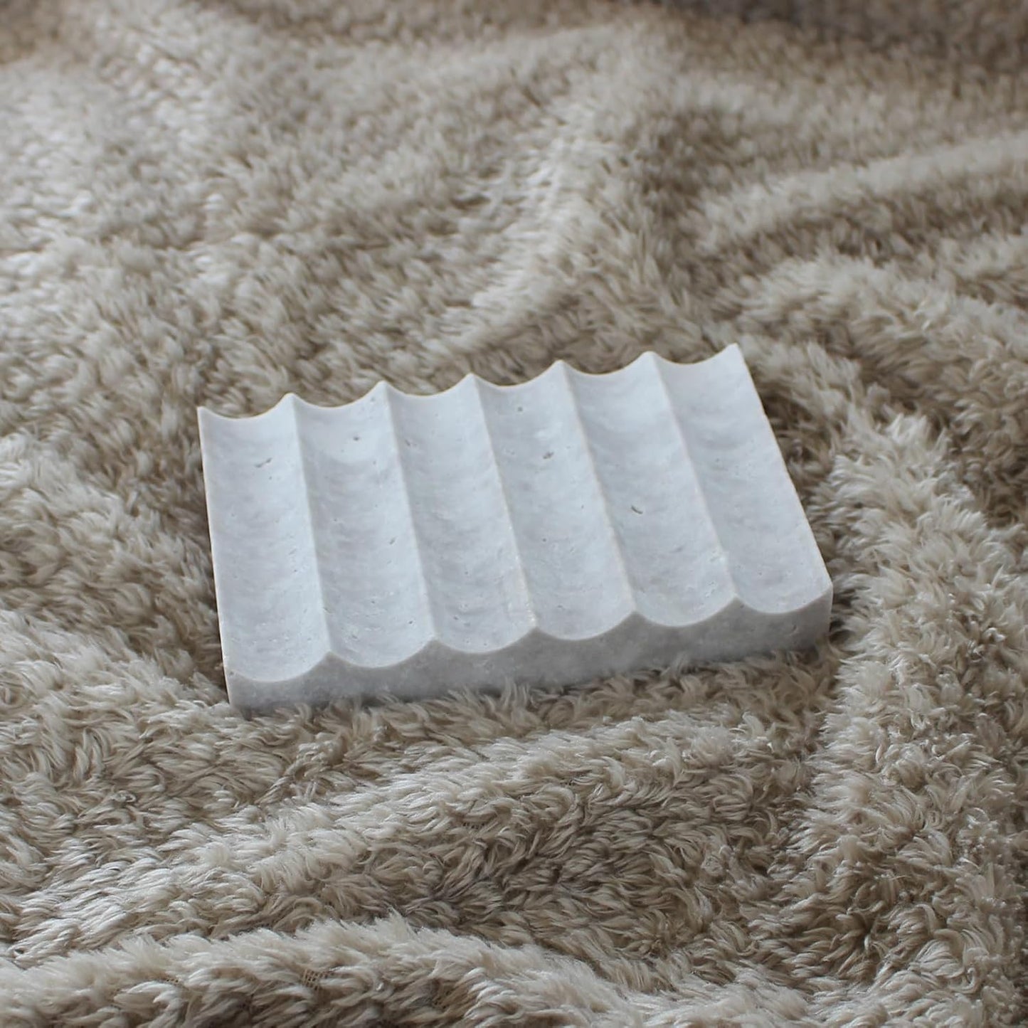 Luxury Travertine Soap Dish, Rectangle Soap Holder, Jewelry Ring Dish, Sponge Holder for Bathroom Kitchen -Grey