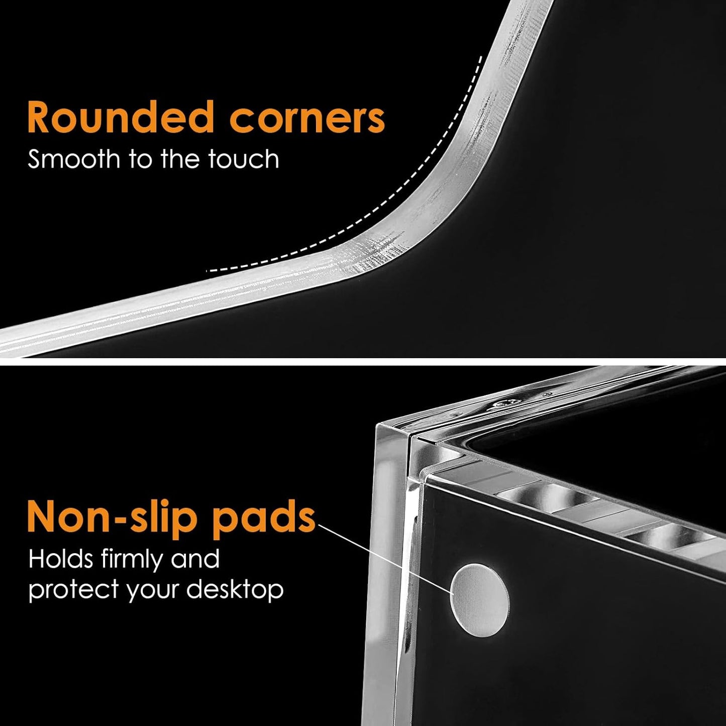 2-Pack Clear Acrylic Magazine File Holder, Vertical Desk Organizer and Storage Rack for Office Desktop and Home Workspace Holds Folders Binders Notebooks A4/Letter Paper 9.45" x 10.24" x 3.62"