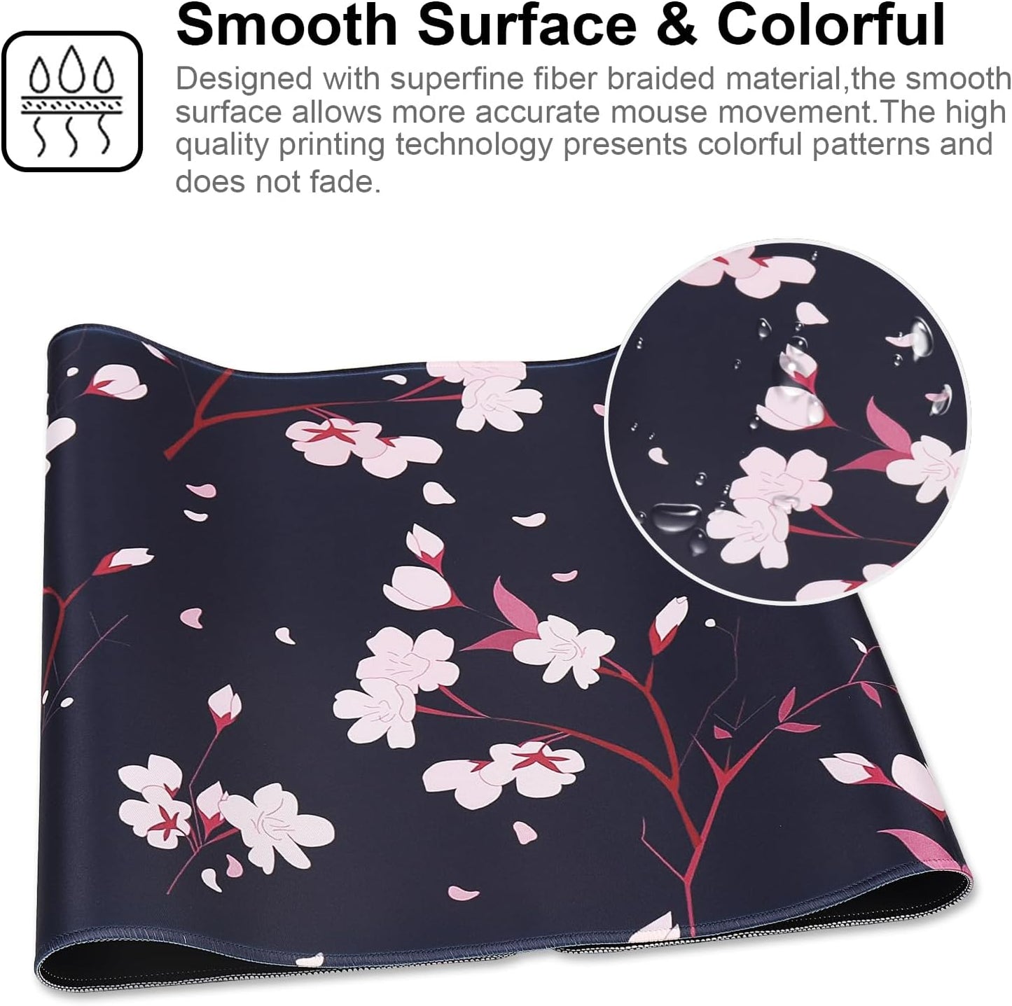 XXL Gaming Mouse Pad 35.4x15.7 Professional Large Mouse Pad & Computer Game Mouse Mat-90x40 Blackhua