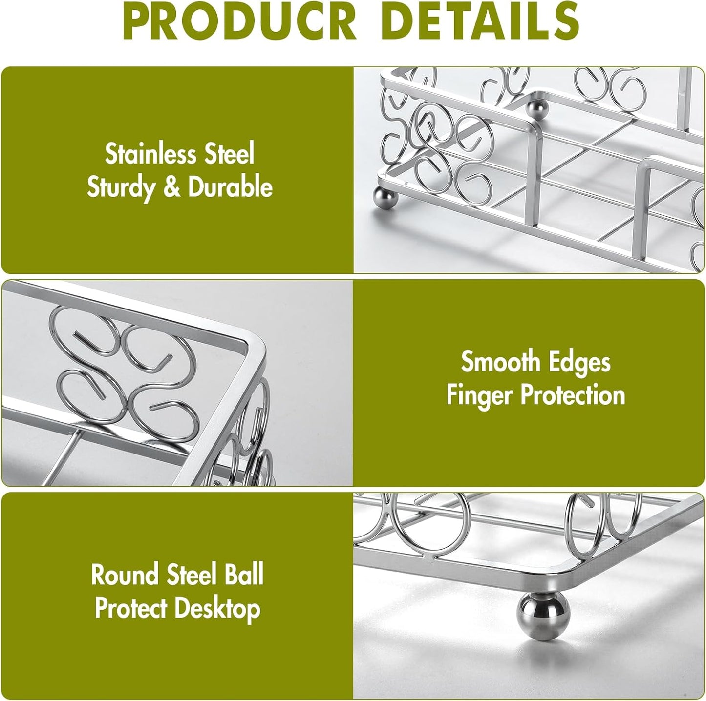 Stainless Steel Guest Towel Holder Tray for Bathroom, Silvery Counter Rectangular Bathroom Napkin Holder for Ktichen, Modern Disposable Hand Towel Holder Tray for Home, Bar, Hotel, Office