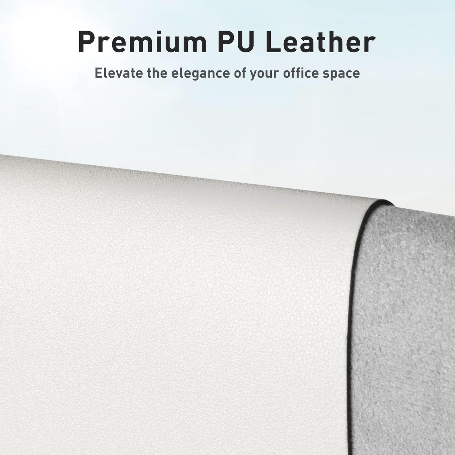 Aothia Faux Leather Desk Mat – Large Mouse Pad, Non-Slip PU Leather Blotter, Waterproof Writing Surface for Office and Home (Off-White, 47.2" x 23.6")