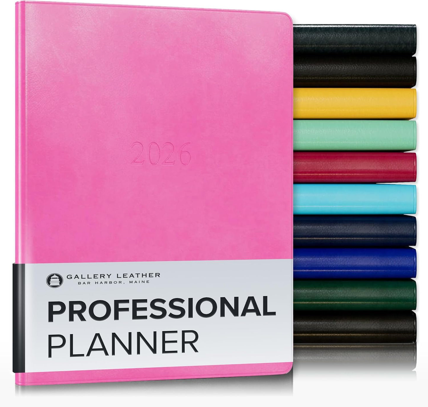 Gallery Leather Professional Weekly Monthly Planner 2026, Elegantly Bound Calendar Planner and Notebook with Stylish Gold-Gilded Page Edges, 12 Months - Acadia Hope - 9 x 7 "