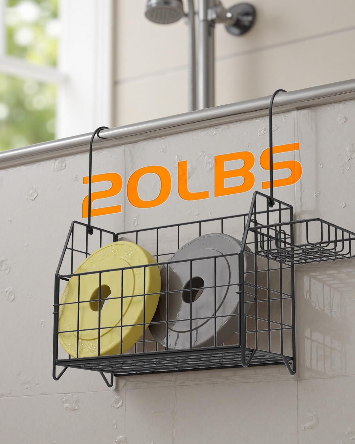 Large Rustproof Shower Caddy Hanging, 304 Stainless Steel Hanging Shower Organizer Basket for Bathroom & Bathtub, Over the Rod Shower Rack for Shampoo, Conditioner, Soap & Bath Accessories