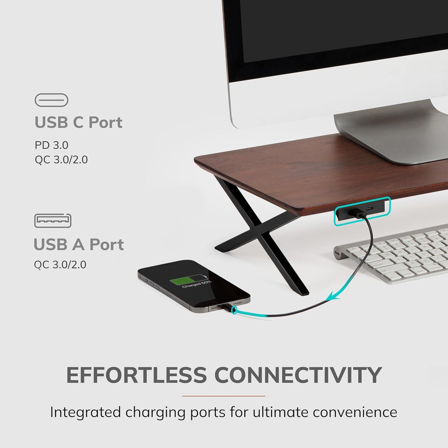 Anji Mountain Monitor Stand - Desktop Organizer & Laptop Riser, Ergonomic Monitor Riser, Space-Saving Monitor Stand for Desk, Durable Construction, Easy Assembly, Ideal for Home & Office,Black