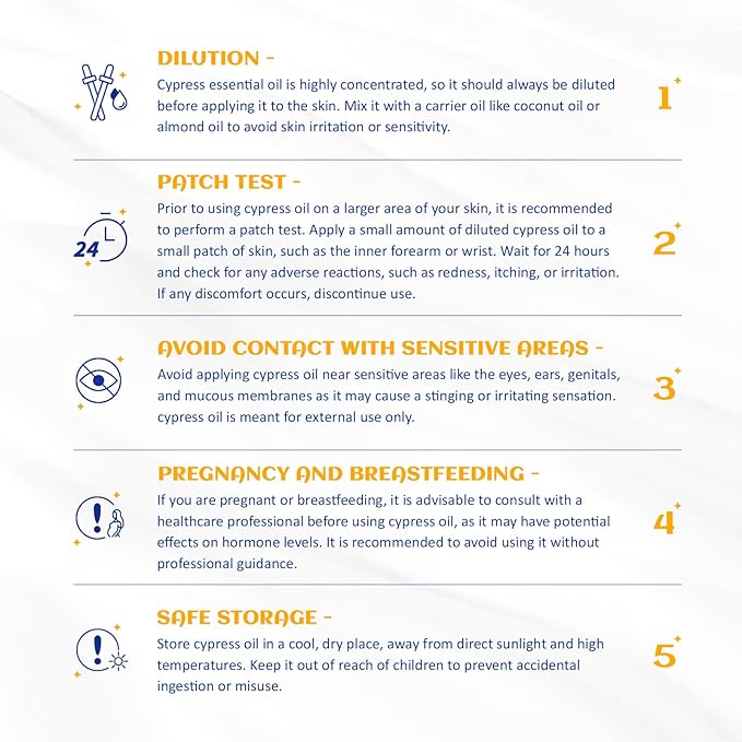 HIQILI 100ML Cypress Essential Oil, 100% Natural for Diffuser, Skin Care, Includes 10ML Travel Bottle - 3.38 Fl Oz