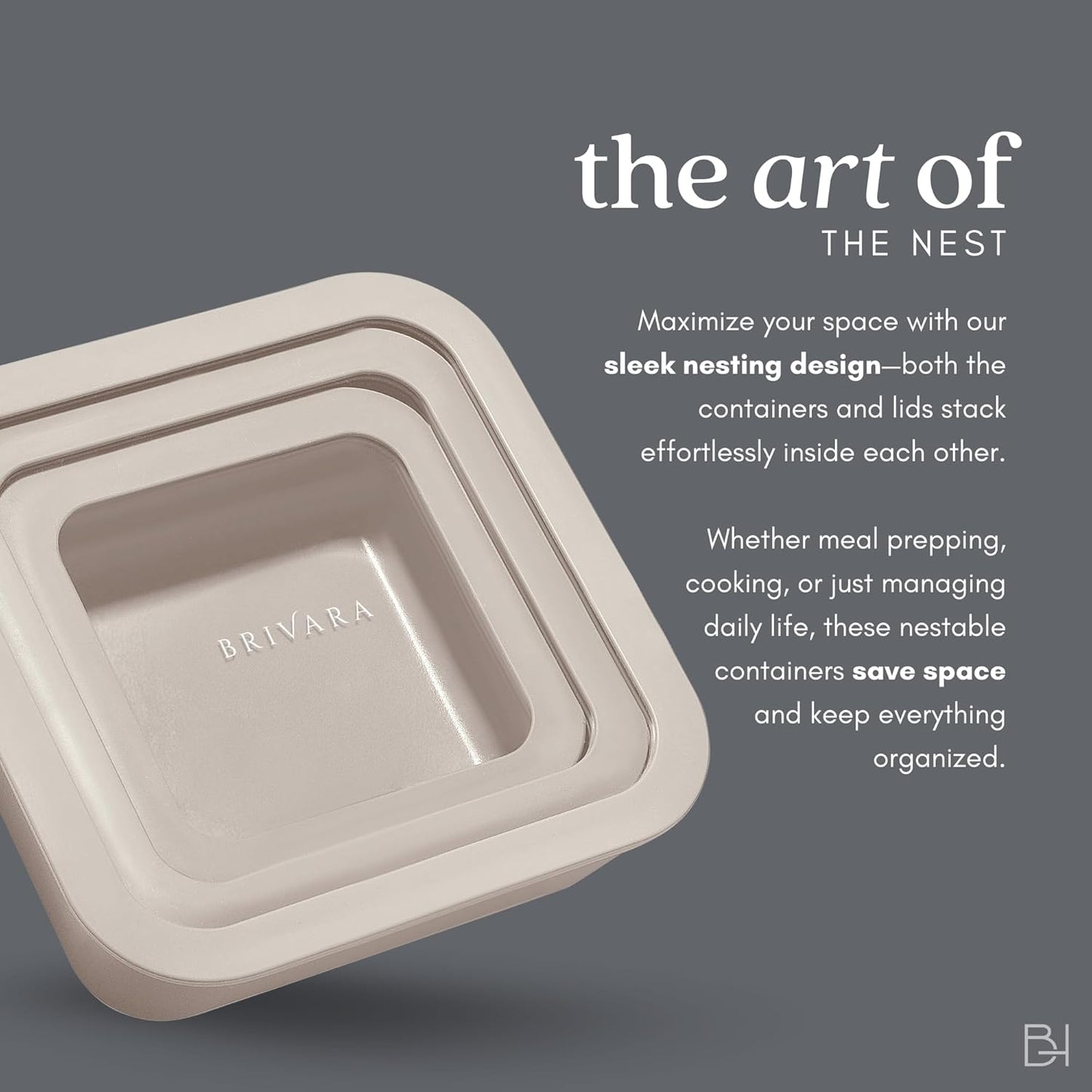 Ceramic Coated Glass Food Storage Container | No PTFE, PFOA, PFAS, and BPA | Reusable Non Toxic Meal Prep Container with Glass Lid | Easy To Store | 6 Cup Rectangle [Crema]