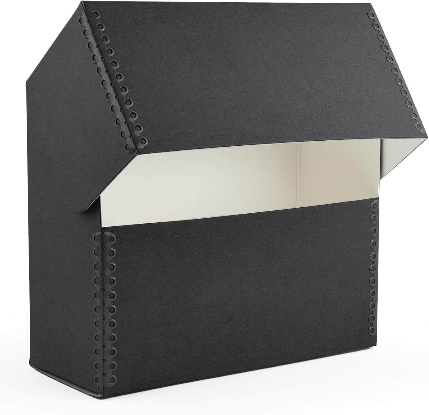 Lineco Archival Document Storage Box with Metal Edge, Acid-Free Black Boxboard, Organize and Store Files, Prints, Photos, Legal-Sized Case 15.5" x 10.5" x 5" Wide
