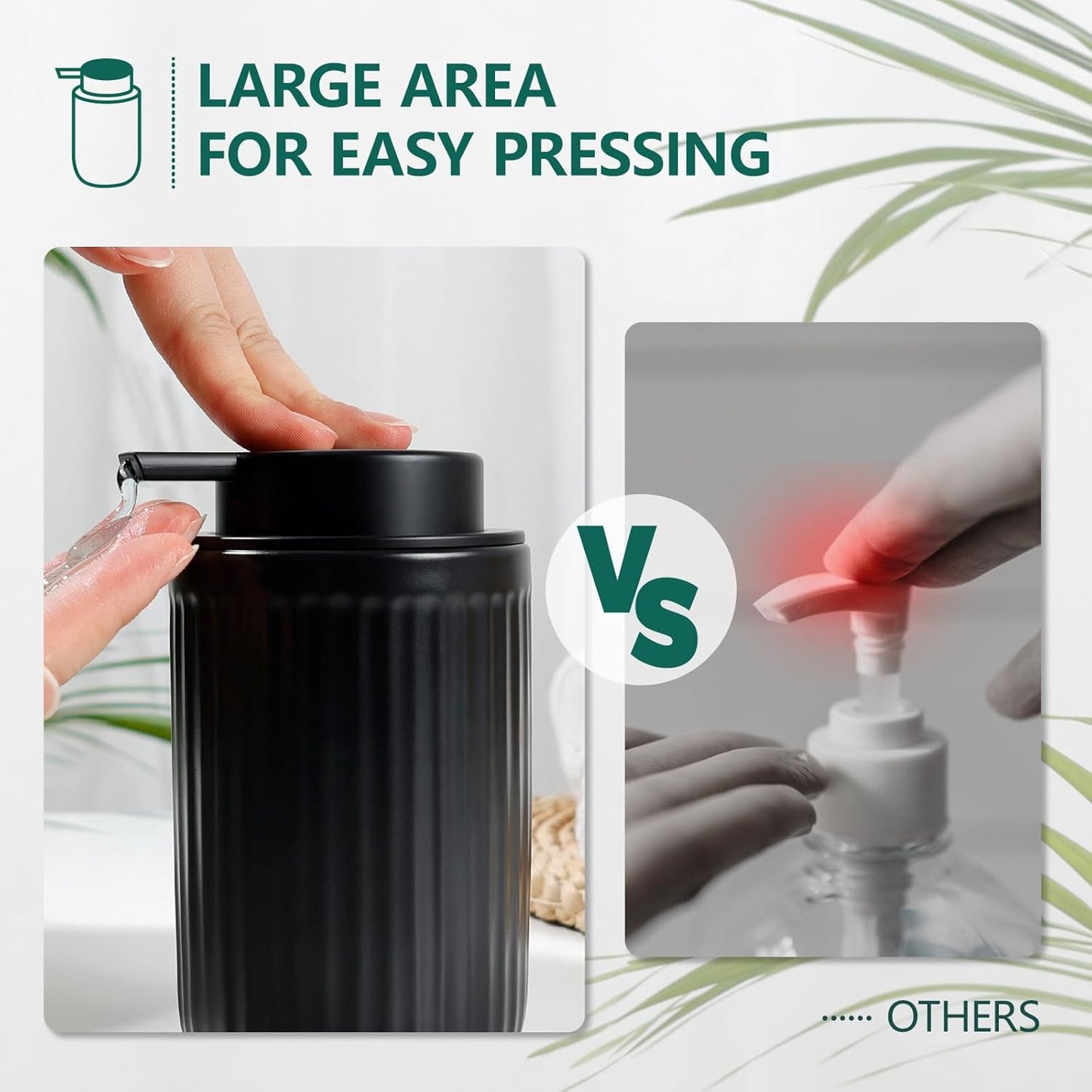 BosilunLife Ceramic Bathroom Accessories Set - Bathroom Counter Soap Set Black Bathroom Decor Sets Accessories Bathroom Lotion Soap Dispenser and Toothbrush Holder Set, Soap Dish, Apothecary Jars