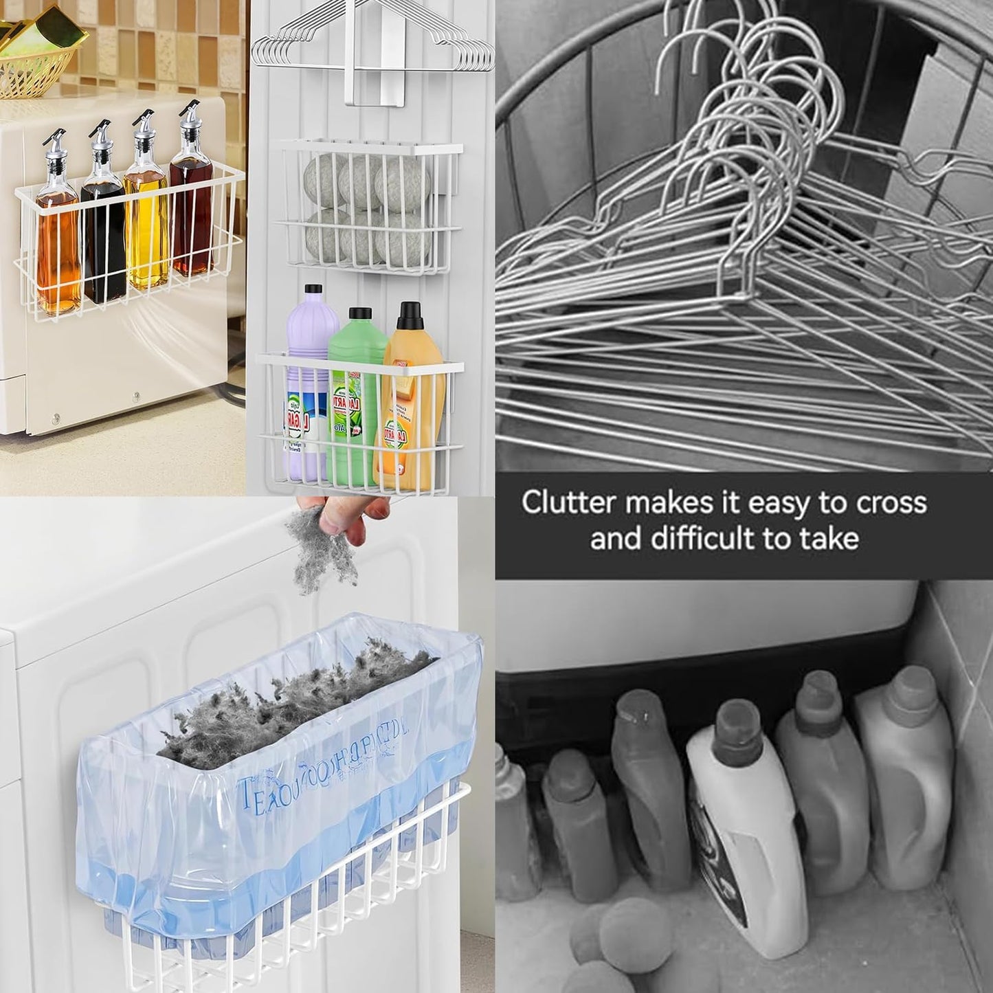 Magnetic Dryer Ball Holder Magnetic Lint Bin for Laundry Room Wool Dryer Ball Organizer, Iron Dryer Ball Container for Laundry Room Organization and Storage