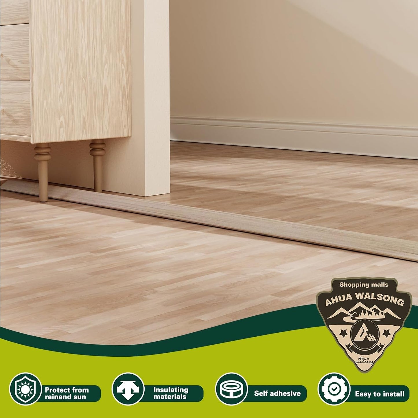 Floor Cord Cover Cable Cavity Self Adhesive Cord Hider Floor, Floor Electric Cord Covers, for Living Rooms, Rooms, Offices Floor Cable Cover - Cord Protector (Yellow Wood, 1.18" x 3.3')