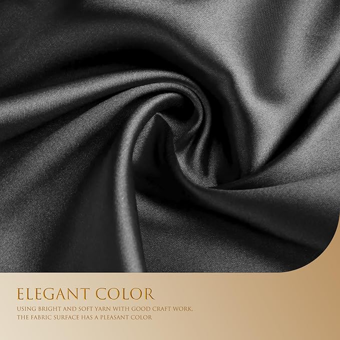 Univivi Super Soft Satin Garment Bags for Hanging Clothes, 60 Inch Zippered Dress Cover with Gussets, Breathable & Non-smell for Dresses, Coats, Jackets, Shirts, 2 Pack - Black