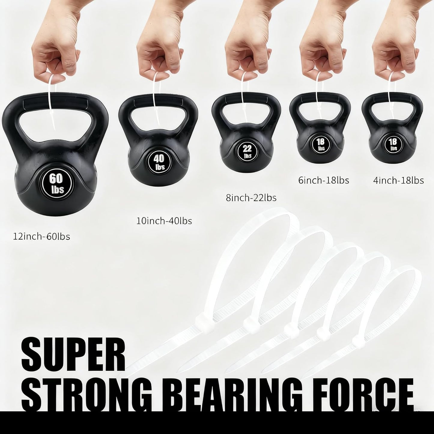 Cable Zip Ties,600 Piece Self-Locking Nylon CableTies,Assorted Sizes 4+6+8+10+12-Inch,Multi-Purpose Wire Management Plastic Ties,Perfect for Home,Garden,Office,Travel and Workshop.White