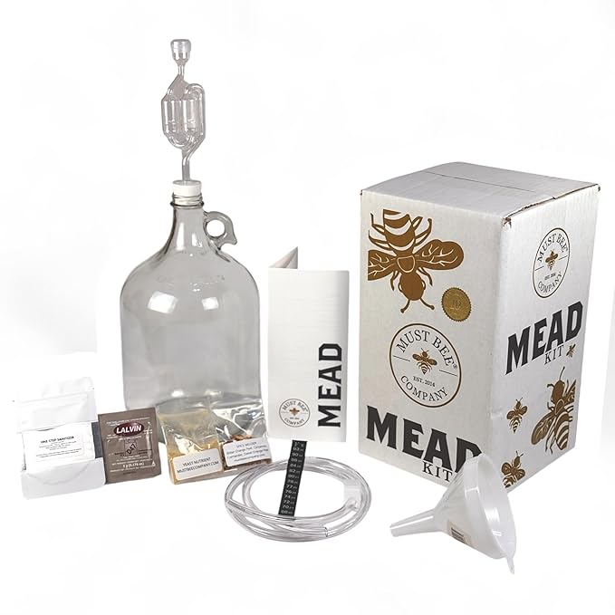 Mead Making Kit - DIY Fermentation- Complete Mead Making Kit to Brew 1 Gallon of Delicious Honeywine with Reusable Equipment from Must Bee Company