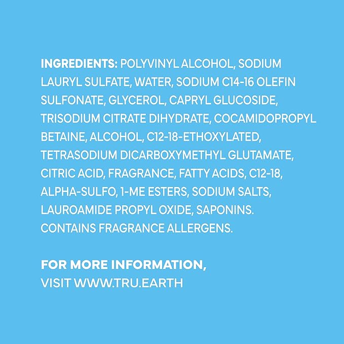 Tru Earth Compact Dry Laundry Detergent Sheets - Up to 64 Loads (32 Sheets) - Paraben-Free - Original Eco-Strip Liquidless Detergen - Fresh Linen | Packaging May Vary