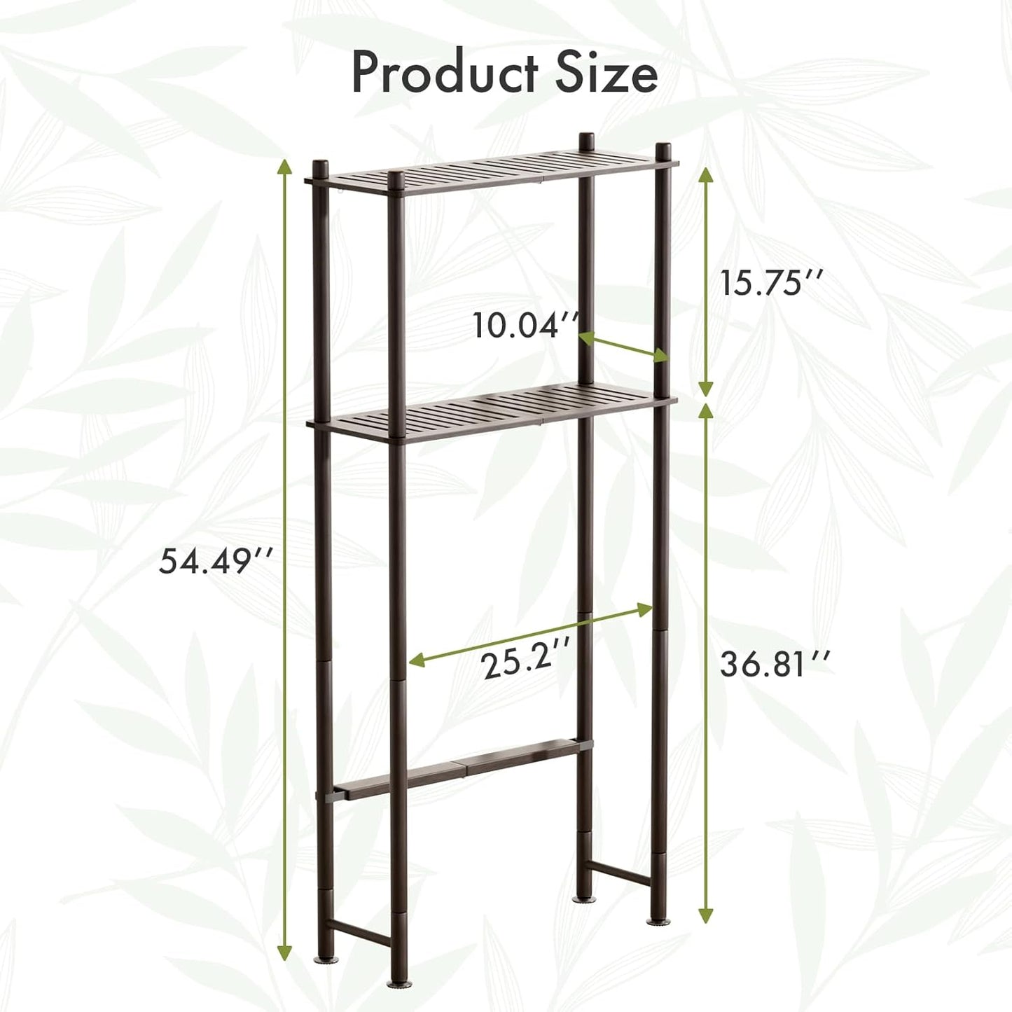 AmazerBath Bamboo Over The Toilet Storage Shelf, 2-Tier Over Toilet Bathroom Organizer Rack, Bathroom Shelves Over Toilet Space Saver, Espresso