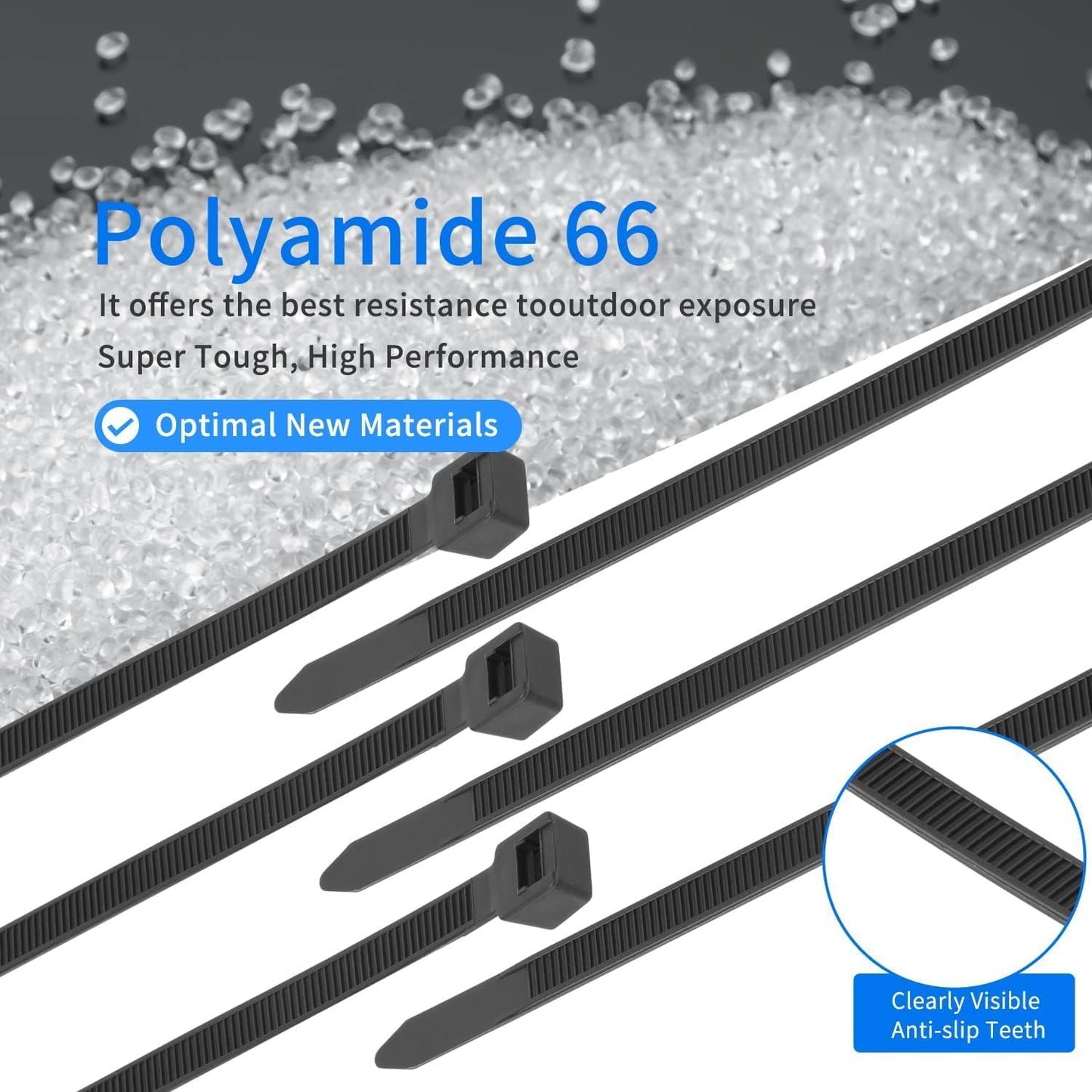 34 inch White Zip Ties Heavy Duty 40 PCS, 250LBS Ultra Exclusive Strong Plastic Wire Ties, Large Cable Ties Extra Long Tie Wraps, Indoor and Outdoor UV Resistant