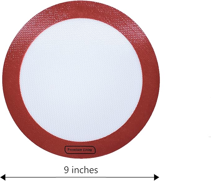 Round Silicone Baking mat for Cakes, Pastry, pies, 0.75 MM Thick, Reusable Baking Liner, Non-Stick, Easy Clean, Professional Grade (3, 9" Round)