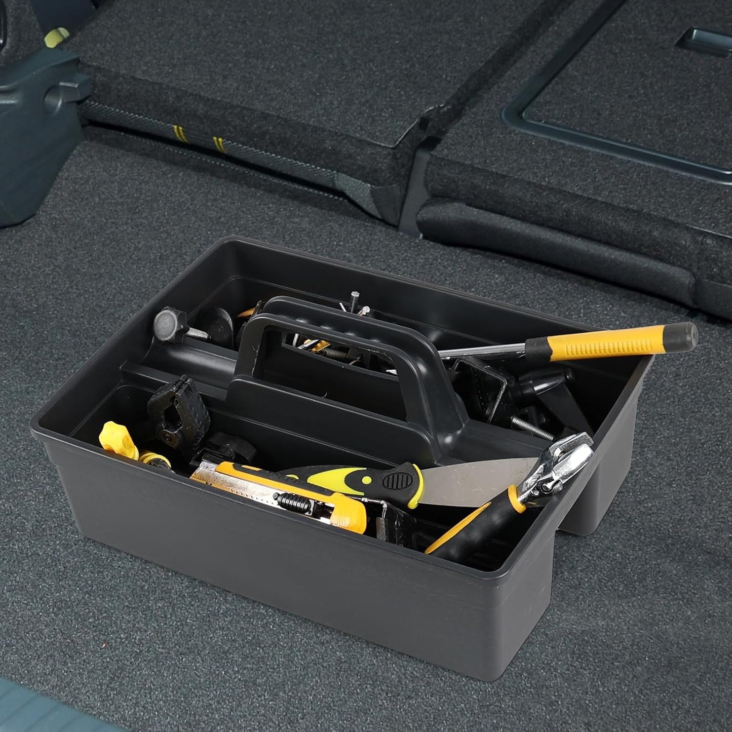 Morcte 6 Pack Plastic Cleaning Supply Caddy, Cleaning Carry Caddy Organizer with Handle, Gray