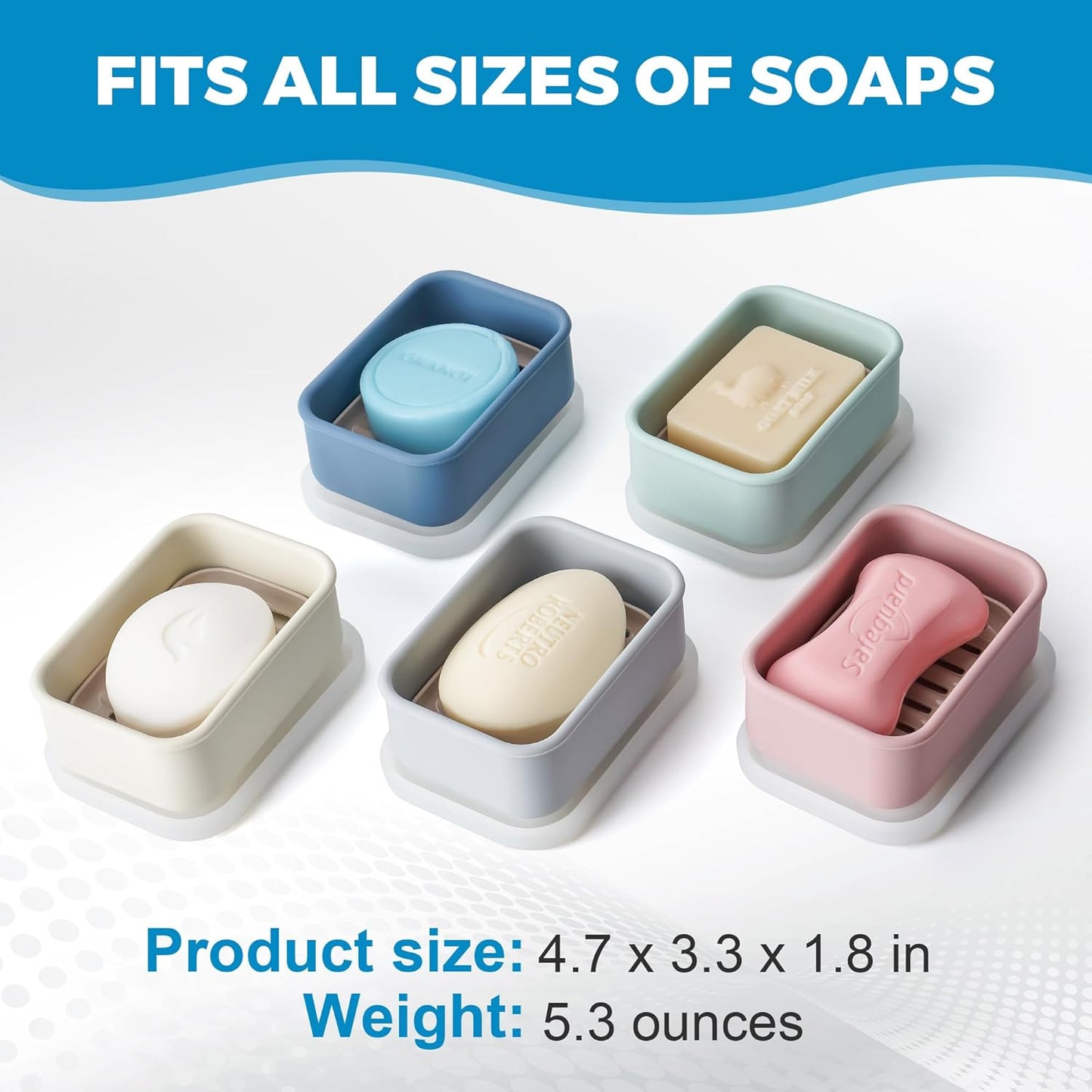 Compact Leakproof Travel Soap Case with Lid & Silicone Strap - Portable Draining Soap Bar Holder for Gym, Bathroom, Camping - Lightweight Silicone Soap Dish Container (Black)