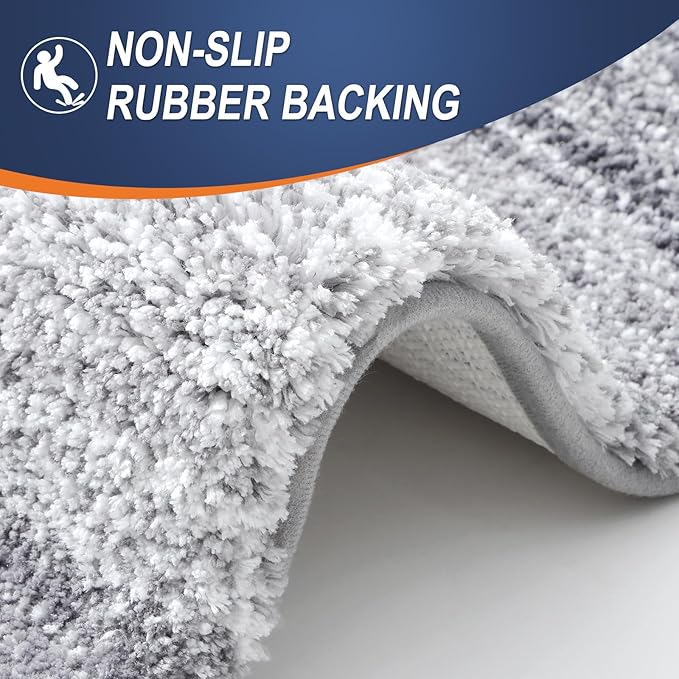 OLANLY Bathroom Runner Rugs 70x24, Extra Soft Absorbent Microfiber Bath Rugs, Rubber Backing, Quick Dry, Washable Bath Mats for Bathroom Floor, Tub and Shower, Home Decor Accessories, Light Grey