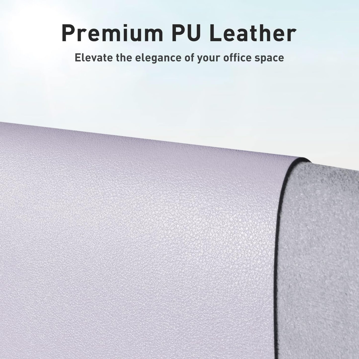 Aothia Faux Leather Desk Mat – Large Mouse Pad, Non-Slip PU Leather Blotter, Waterproof Writing Surface for Office and Home (Soft Lavender, 47.2" x 23.6")