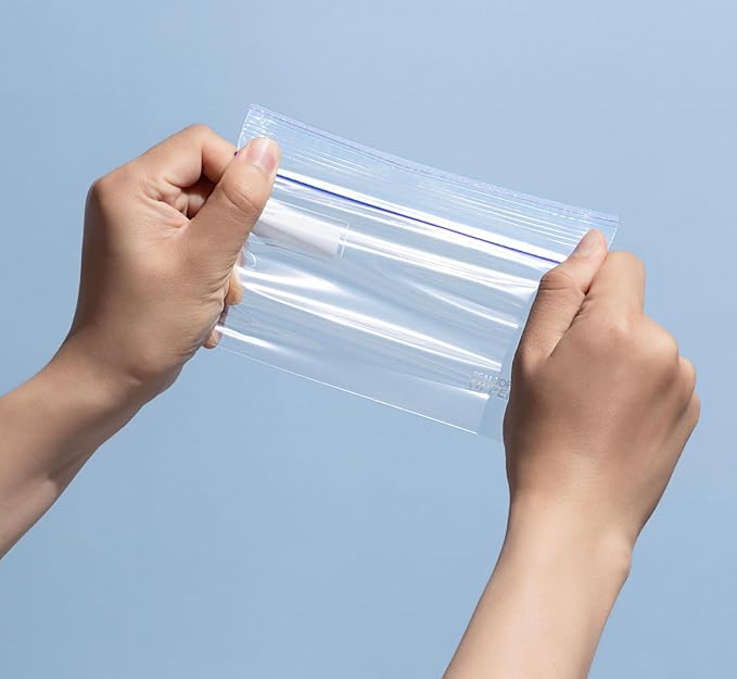 24/7 Bags- Snack Zip Storage Bags, 180 Count, Single Zipper Seal, Easy Grip Open Tabs, Write-On Space, BPA-Free & Heavy Duty, Microwave Safe, Non-StandUp