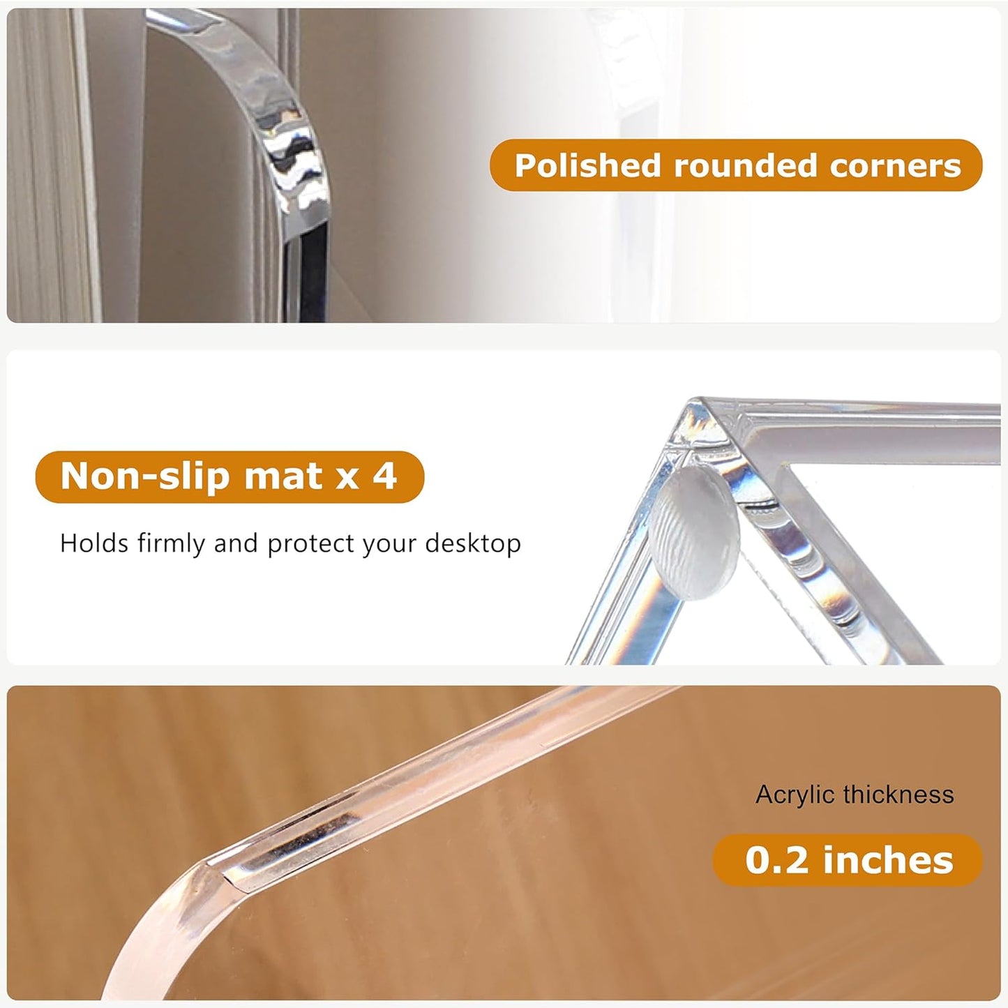 SANRUI Acrylic File Organizer, Clear Magazine File Holder with 3 Vertical Compartments, Desk Organizer for Home School Office Organization, Desk Bookshelf