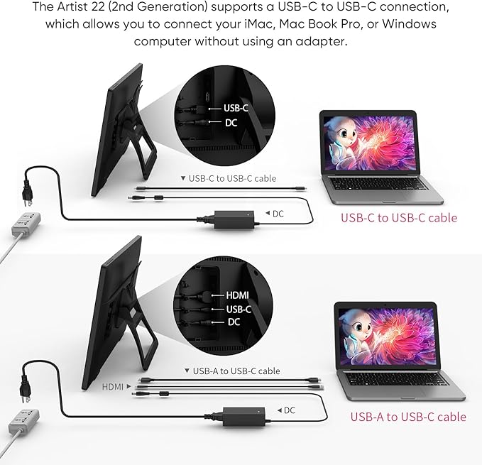 XPPen 21.5 Inch Drawing Tablet with Screen 122% sRGB, Artist 22 2nd IPS Graphics Tablet with 8192 Levels Battery-Free Stylus, Pen Display with Adjustable Stand, AG Film for Windows, Mac, Chrome, Linux