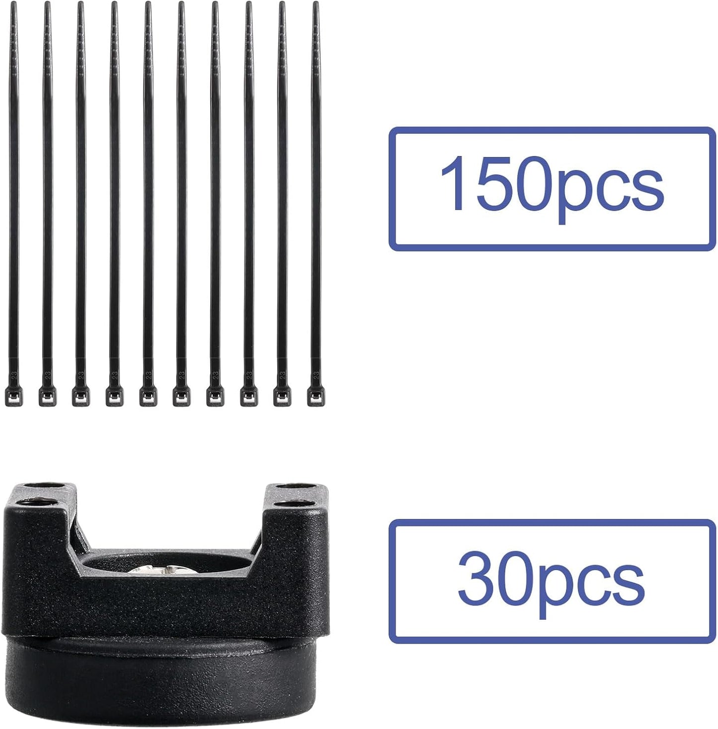 Yookeer 180 Pieces Magnetic Zip Tie Mount Multipurpose Cable Holder Magnets Magnetic Wire Management Bases with Heavy Duty Zip, Mount Nylon Cable Ties in Total (22mm)