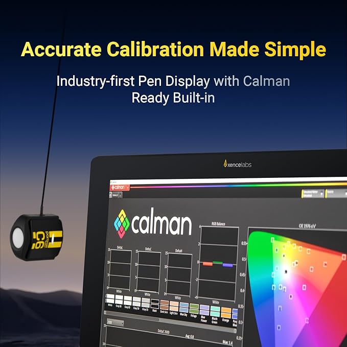 Xencelabs Pen Display 24+ Industry-First Pen Display with Calman Ready, Drawing Tablet with 4K Screen Monitor, Graphic Display with 44 Customizable Quick Keys, 2 Battery-Free Pens for Win/Mac/Linux